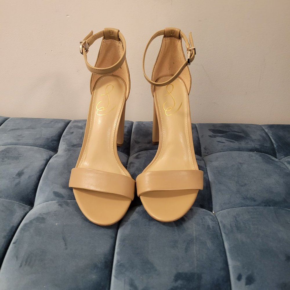 Sam Edelman Beige Ankle Strap Heels